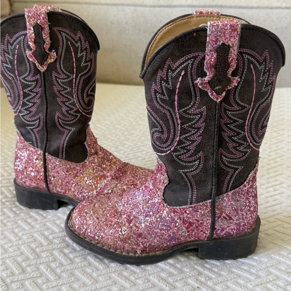 Pink glitter Roper boots size: 10T